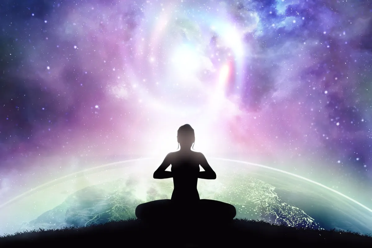 Adult meditating during retreat
